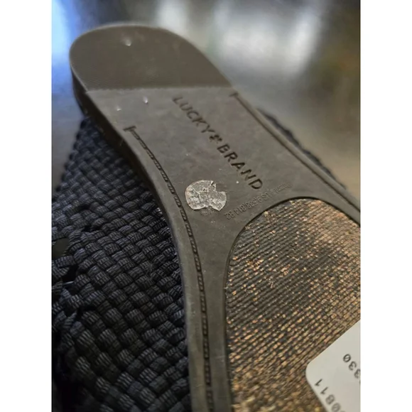 Lucky Brand EUC Clean Girl Coquette Black Woven Mules Clogs Size 7 - Picture 8 of 8